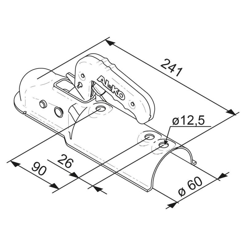 Kuglekobling 750Kg AL-KO AK7/B Ø60mm rund