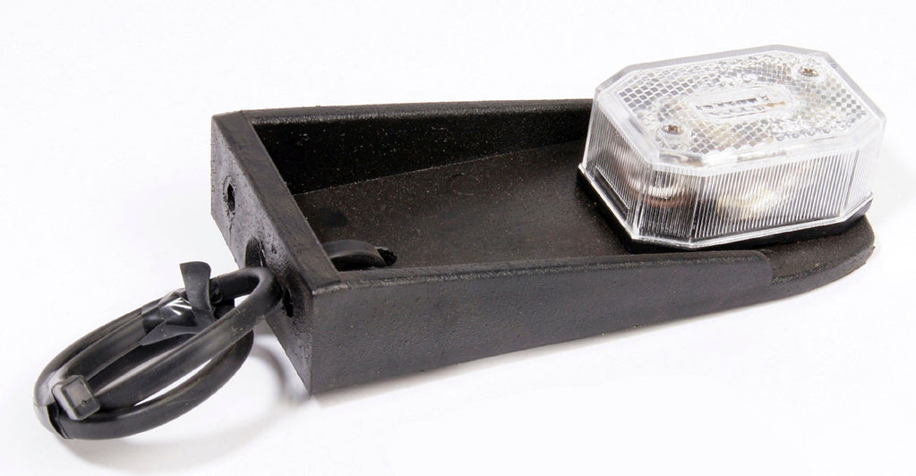 Brenderup Positionslygte, Flexipoint hvid med holder 150mm & 500mm kabel, 106x281mm