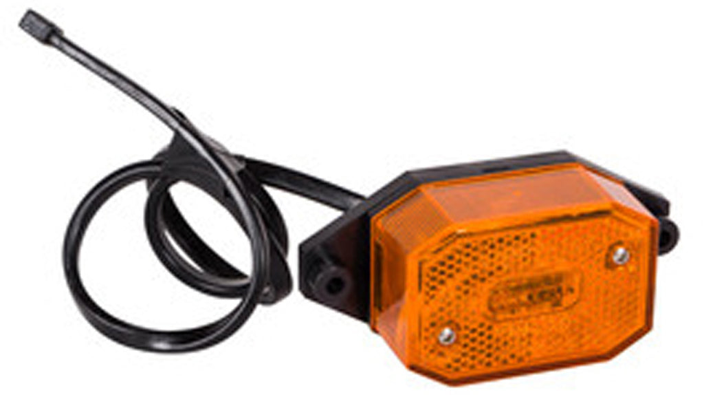 Brenderup Sidemarkeringslygte, Flexipoint orange med holder & 500mm kabel