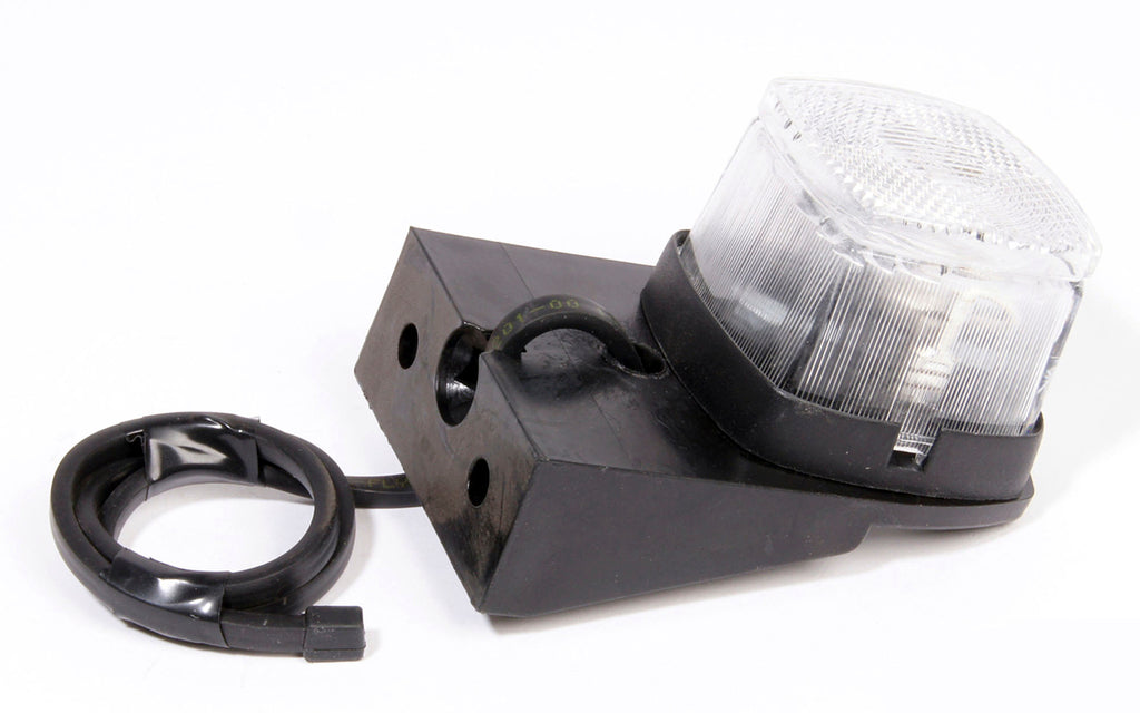 Brenderup Positionslygte, Squarepoint venstre, hvid med holder & 500mm kabel