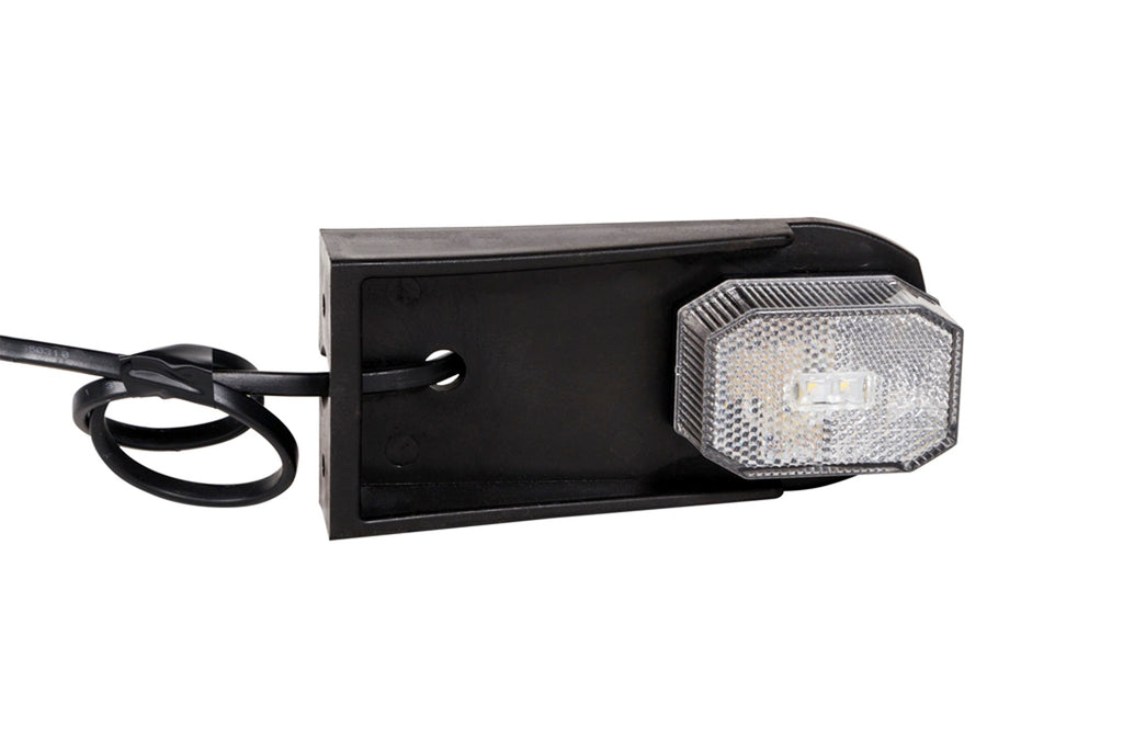 Brenderup Positionslygte, Flexipoint LED hvid med beslag og 500mm kabel