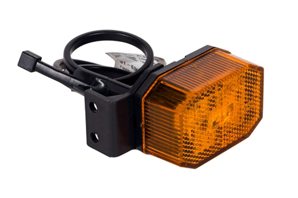 Brenderup Sidemarkeringslygte, Flexipoint LED gul med beslag og 500mm kabel, 41x110mm